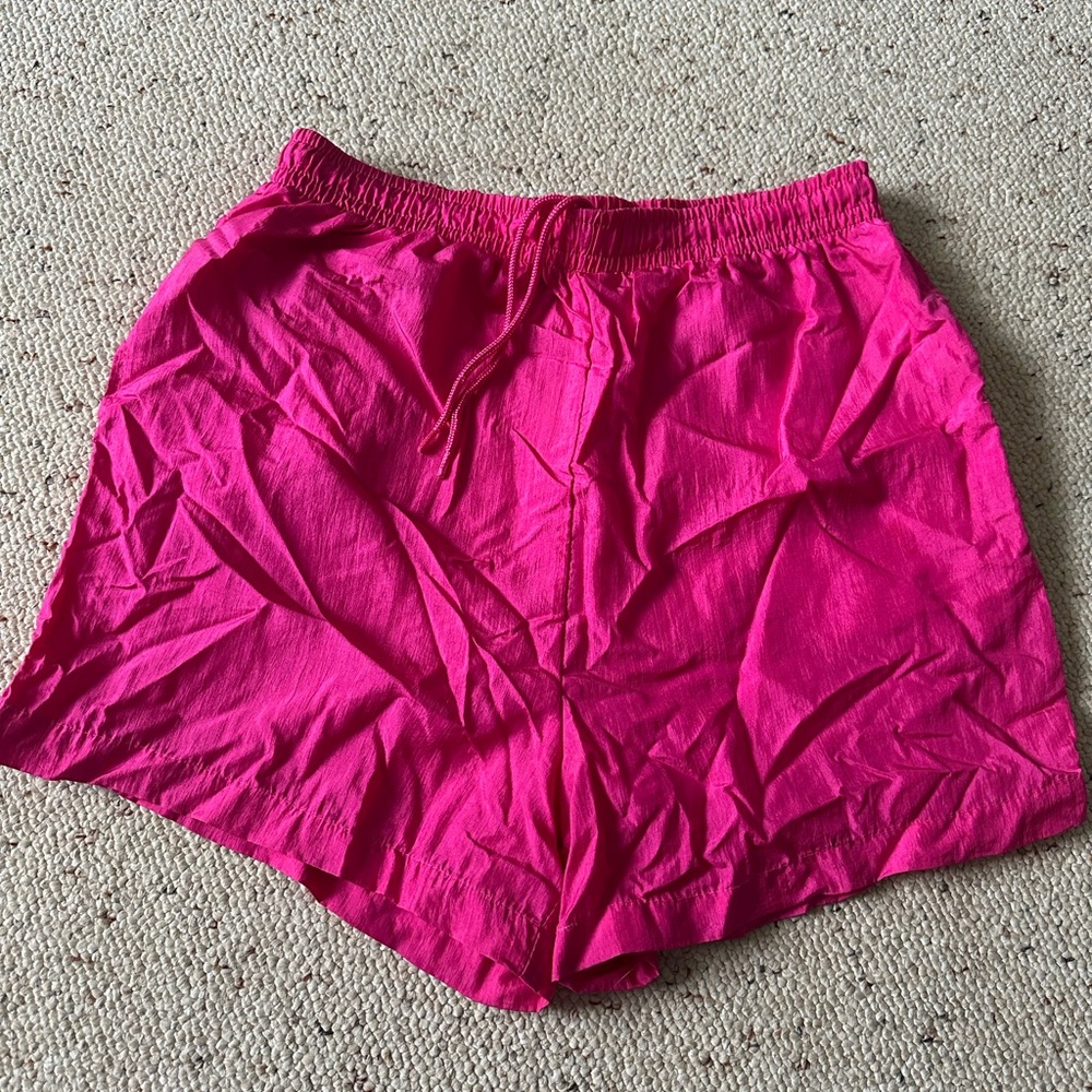Vintage pink nylon shorts size large